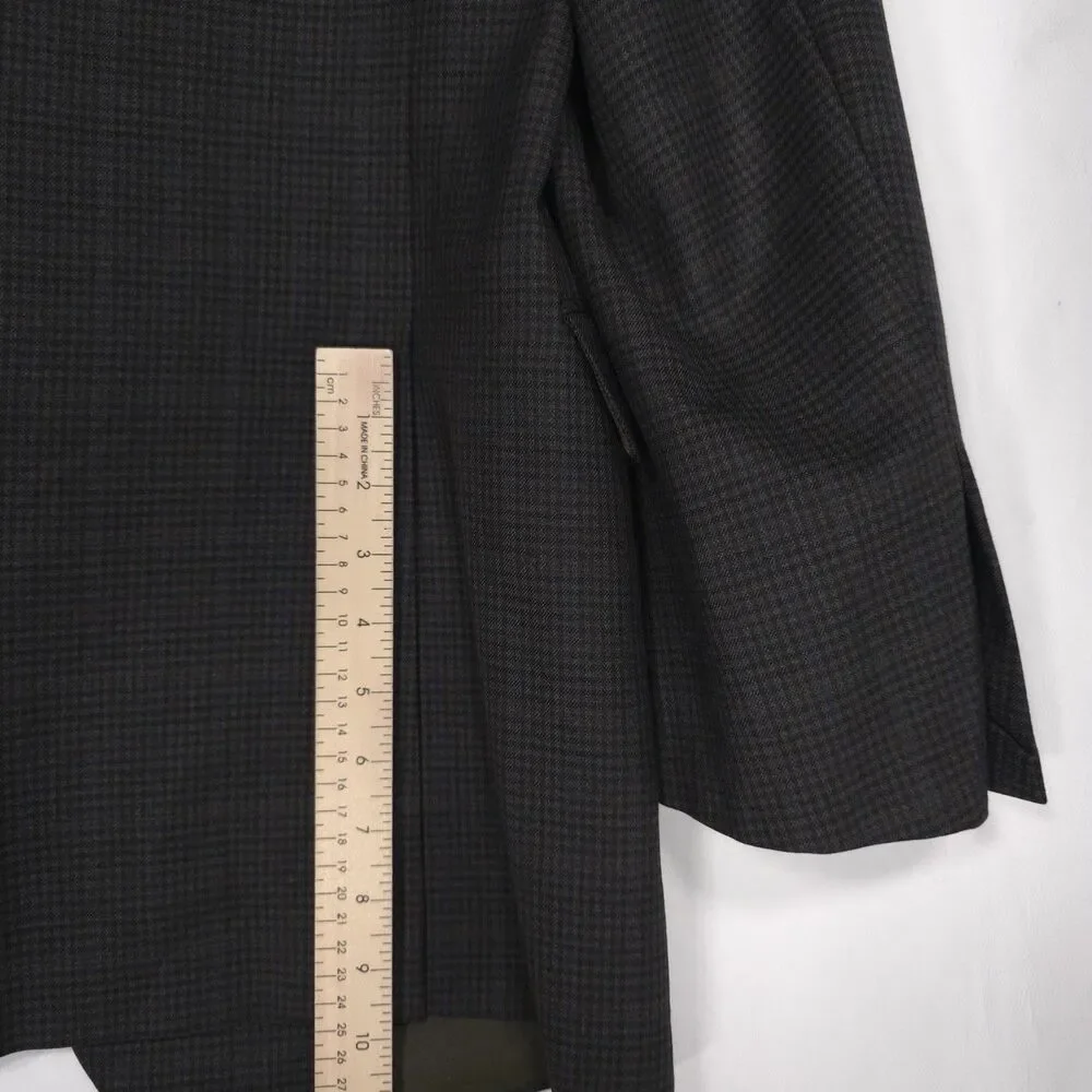 HICKEY FREEMAN Est 1899 USA Wool Blazer Jacket Sport Coat Brown Check 44L Beacon